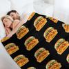 Crispy Chicken Burger With Melted Cheese Throw Blanket Flannel Fabric Loose Summer Tourist Blankets