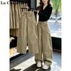 La Chapelle Vintage High-Waisted Cargo Wide-Leg Jeans