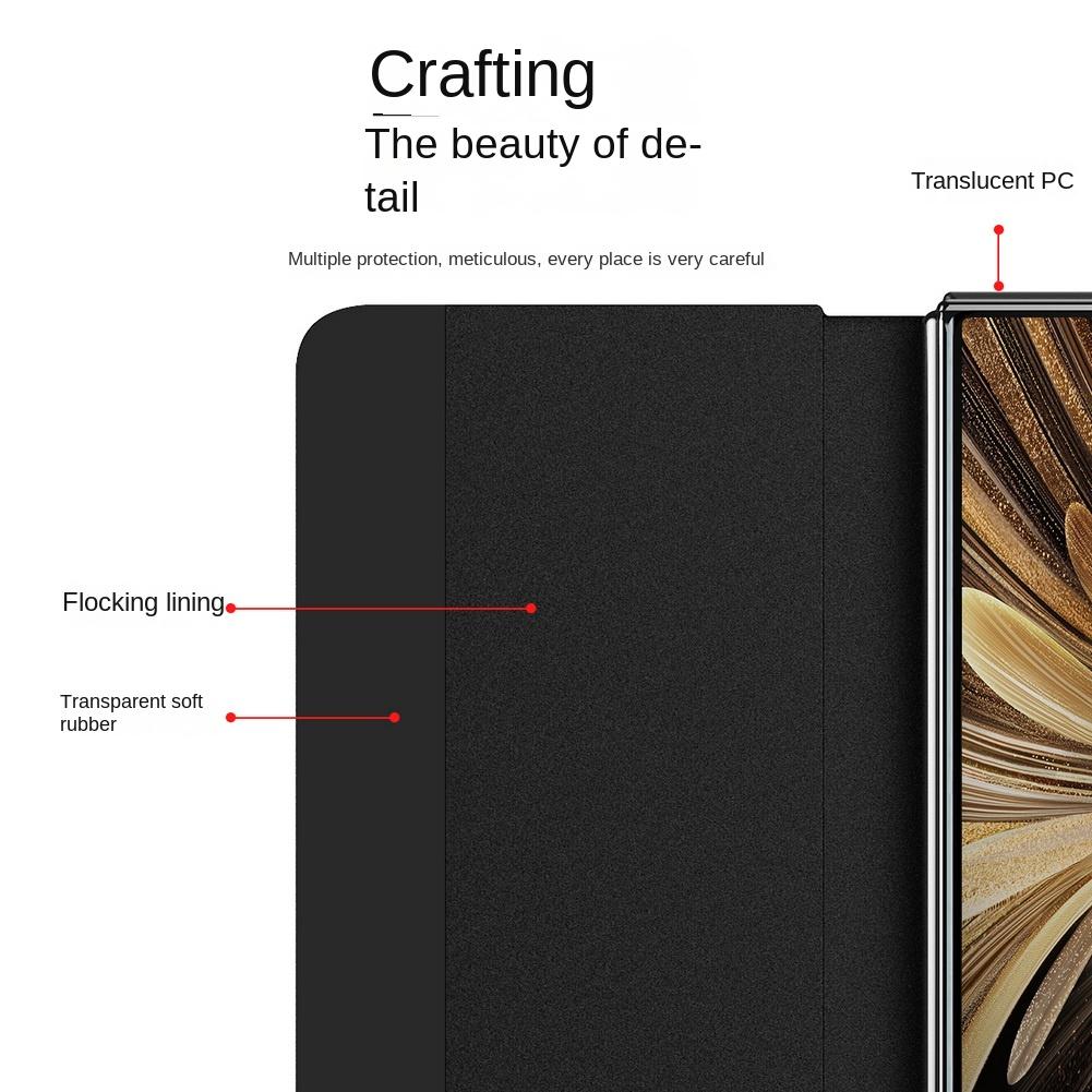 Lychee Leather Smart Wake & Sleep Magnetic Leather Stand Phone Case For Honor Magic V 5 Magic V5 Camera Protection Cover