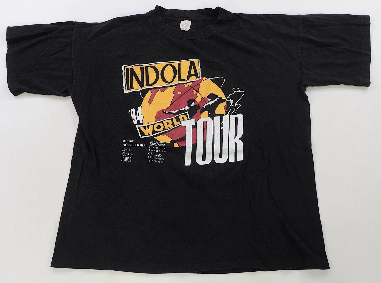 Редкая винтажная футболка DIAMOND STAR Indola World Tour 1994 90-е Косметика Черная XL 4XL