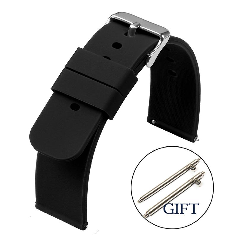 Silikon-Uhrenarmband 18mm 20mm 22mm 24mm Uhrarmband Smartwatch Armband Herren Damen Ersatz-Armband Weiches Rejot Uhrenband