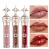 Lucidalabbra a 8 colori Glitter a lunga durata Rossetto nudo rosso Liquido impermeabile Idrata il trucco lucidalabbra luminoso