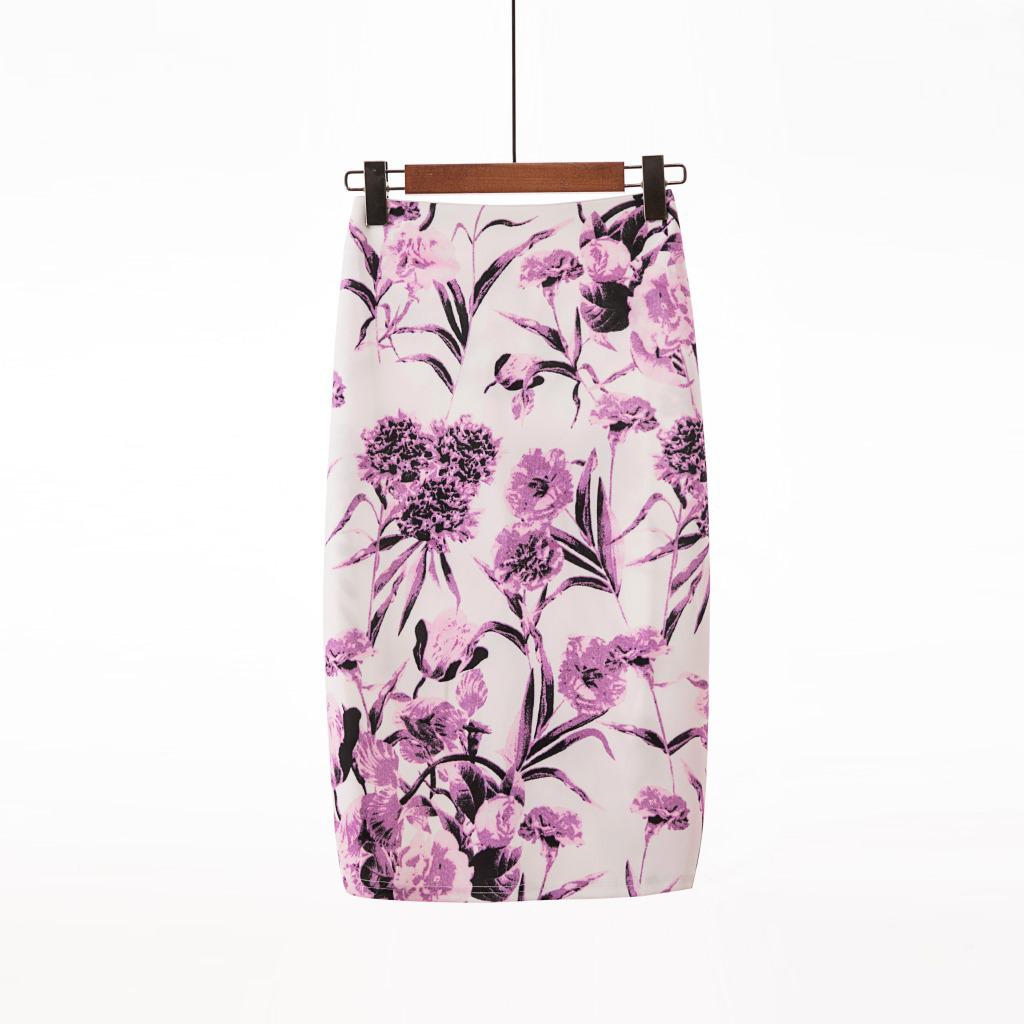 Digital Print Women's Pencil Skirt - Hip-Hugging, Half-Length