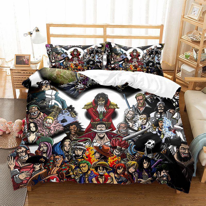 

Anime O-Ones Pieces Beding Set Japanese Lufys Soft Duvet Cover Pilowcase for Children Young Boys Gift Single Quen King-Sized Dimensionsd Dimensions 100*200cm Single