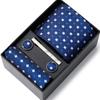 Tie Men'S Business Professional Dress Suit Blue Striped Gift Box Polyester Silk 7.5Cm Business Gift
