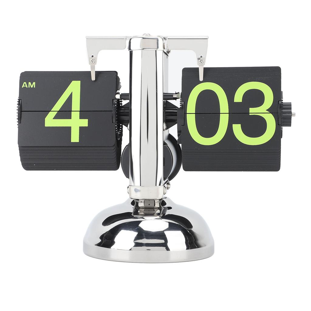European Style Retro Digital Flip Down Clock 304 Stainless Steel Auto Mechanical Digital Flip Desk Clock for Home