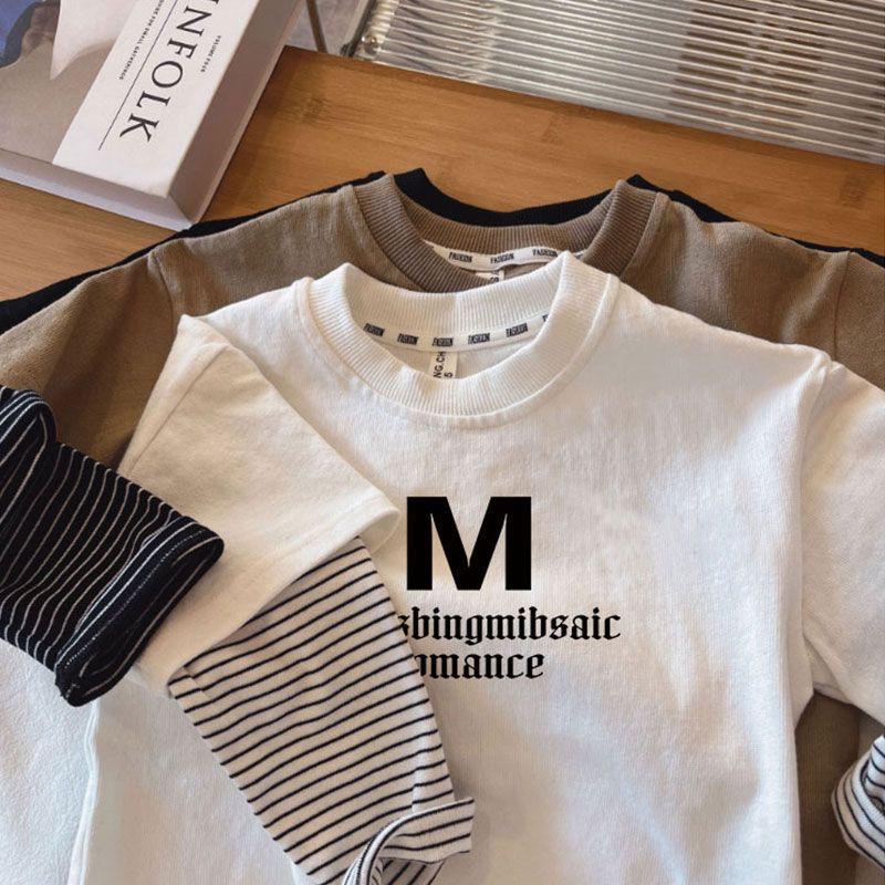 Boys' Pure Cotton Long-Sleeve Two-Piece Style Toddler Top - Spring/Autumn Round Neck Base Layer