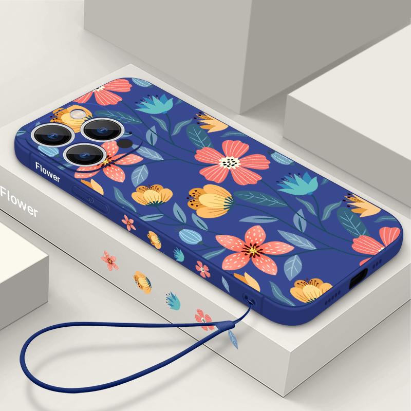 Ударопрочный чехол с цветочным принтом для iPhone 16 15 Pro Max 14 Plus 13 12 Mini 11 — фото 7