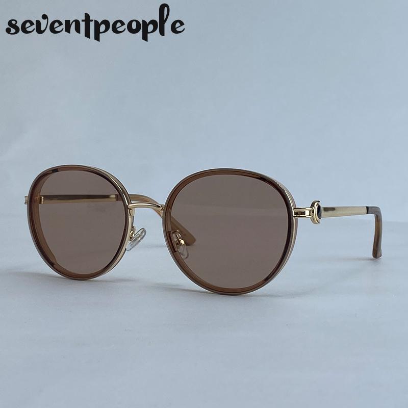 Oversized Round Sunglasses Women  Luxury Brand Classic Punk Driving Sun Glasses For Ladies Vintage Metal Frame Shades UV400