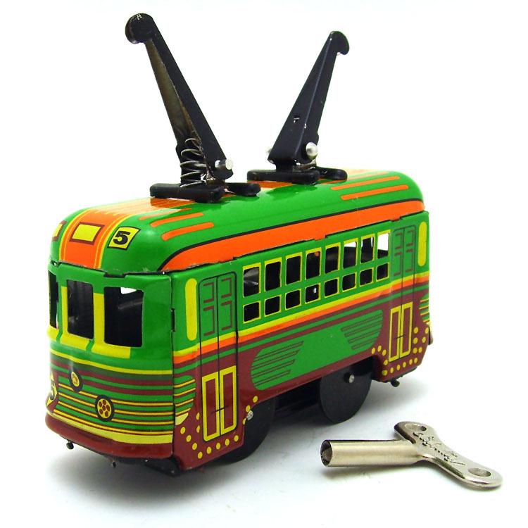 MS252 Vintage 80s Tram Retro Toy: Unique Nostalgic Tin Decor MS252