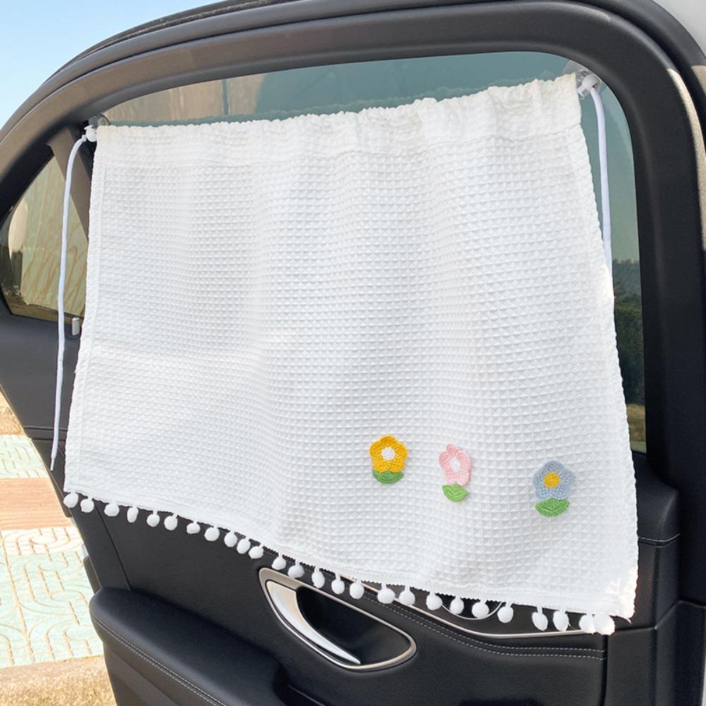 Car Curtain Flower Car Blackout Curtain Universal Car Bear Sliding Curtain  Side Window