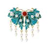 Style Ancien Bleu Brûlé Nuage Auspicieux Perle Frange Épingle à Cheveux Pince de Bordure Clip Haut de Gamme Accessoires pour Cheveux Épingle à Cheveux Headgear