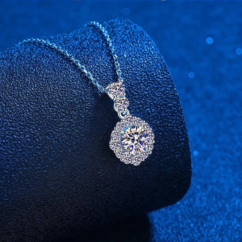 D Color Vvs Colier moissanit certificat la modă, creat de laborator, pandantiv cu diamant, 100% argint solid, bijuterii de nuntă