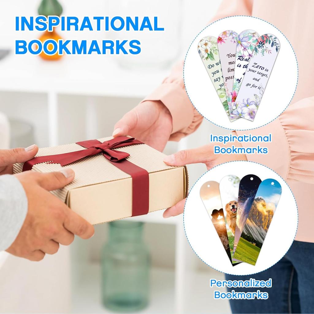 Sublimation Bookmark Blank Double Sided - 50Pcs Metal Bookmark Blanks Bulk + 50 Colors Bookmark Tassels, Bookmark Making Kit, for DIY Bookmarks, Book