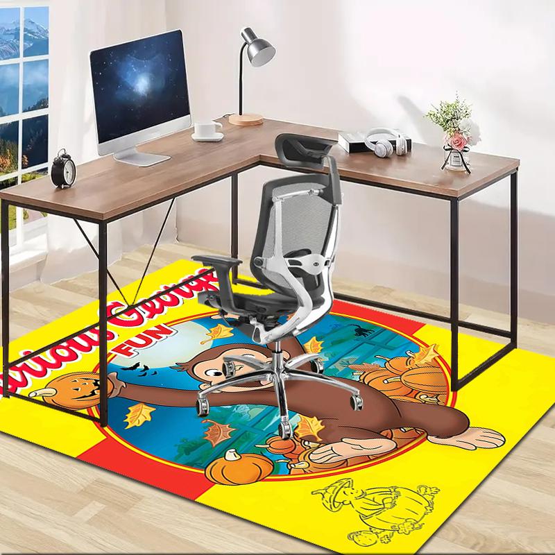 1pc Curious George (5) Design Area Rug - Non-Slip, Soft & Cozy Floor Mat for Living Room, Bedroom, Office - Indoor/Outdoor Decorative Carpet