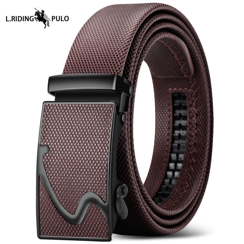 

Мужской кожаный ремень Высококачественная автоматическая пряжка Универсальный простой ремень 120cm