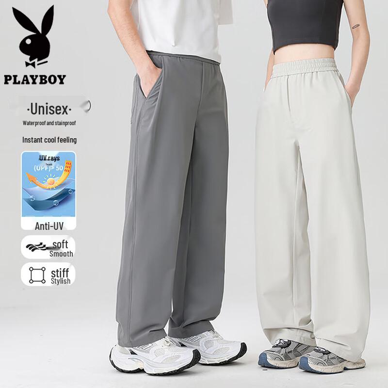 PLAYBOY Unisex Summer Relaxed Straight-Leg Casual Pants 3XL