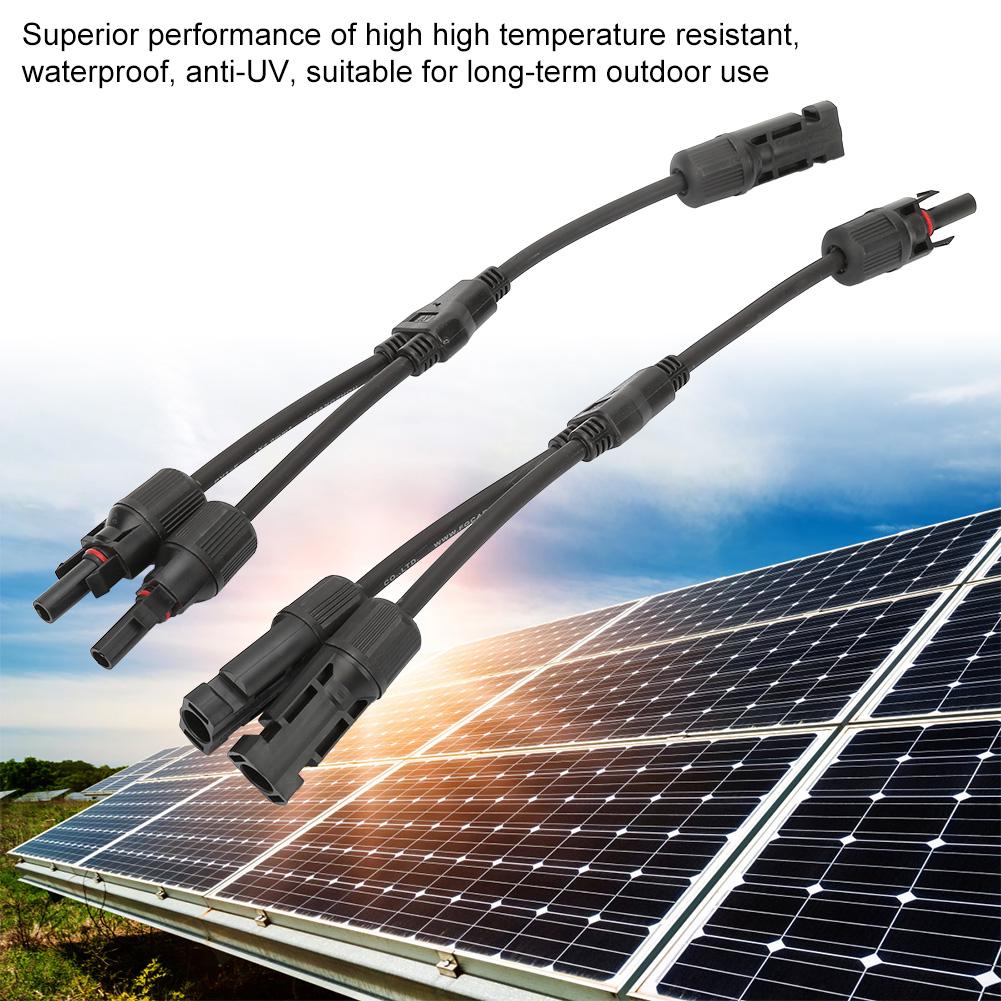 1 Pair Y Branch Connector Solar Panel Adapter Cable Splitter