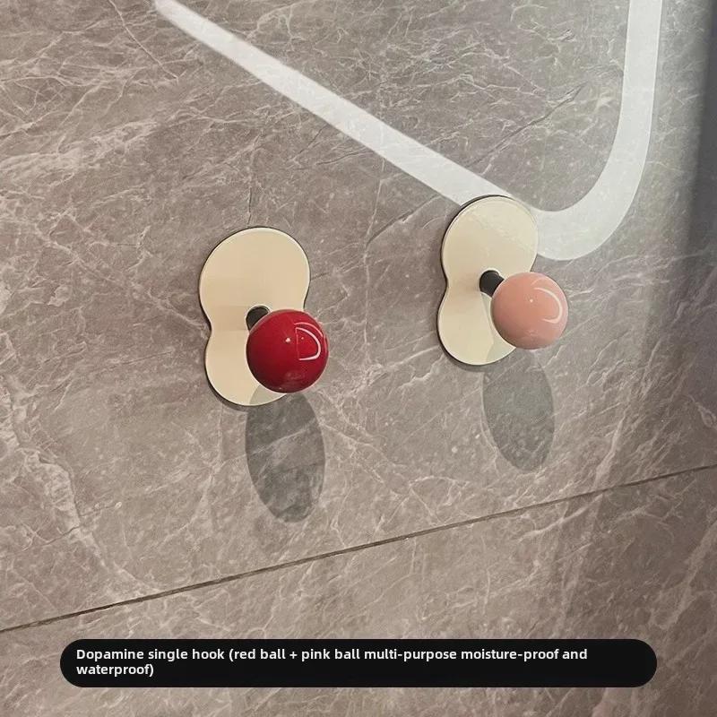 Punch-Free Adhesive Bathroom Towel Hook - Strong, Wall-Mounted, Creative Storage Solution