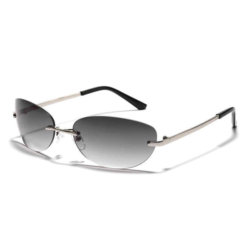 

New Steampunk Rimless Sunglasses Goggle Trend Women Y2k Sun Glasses Men Punk Shades Eyewear Unisex Outdoor Eyeglasses UV400 As shown