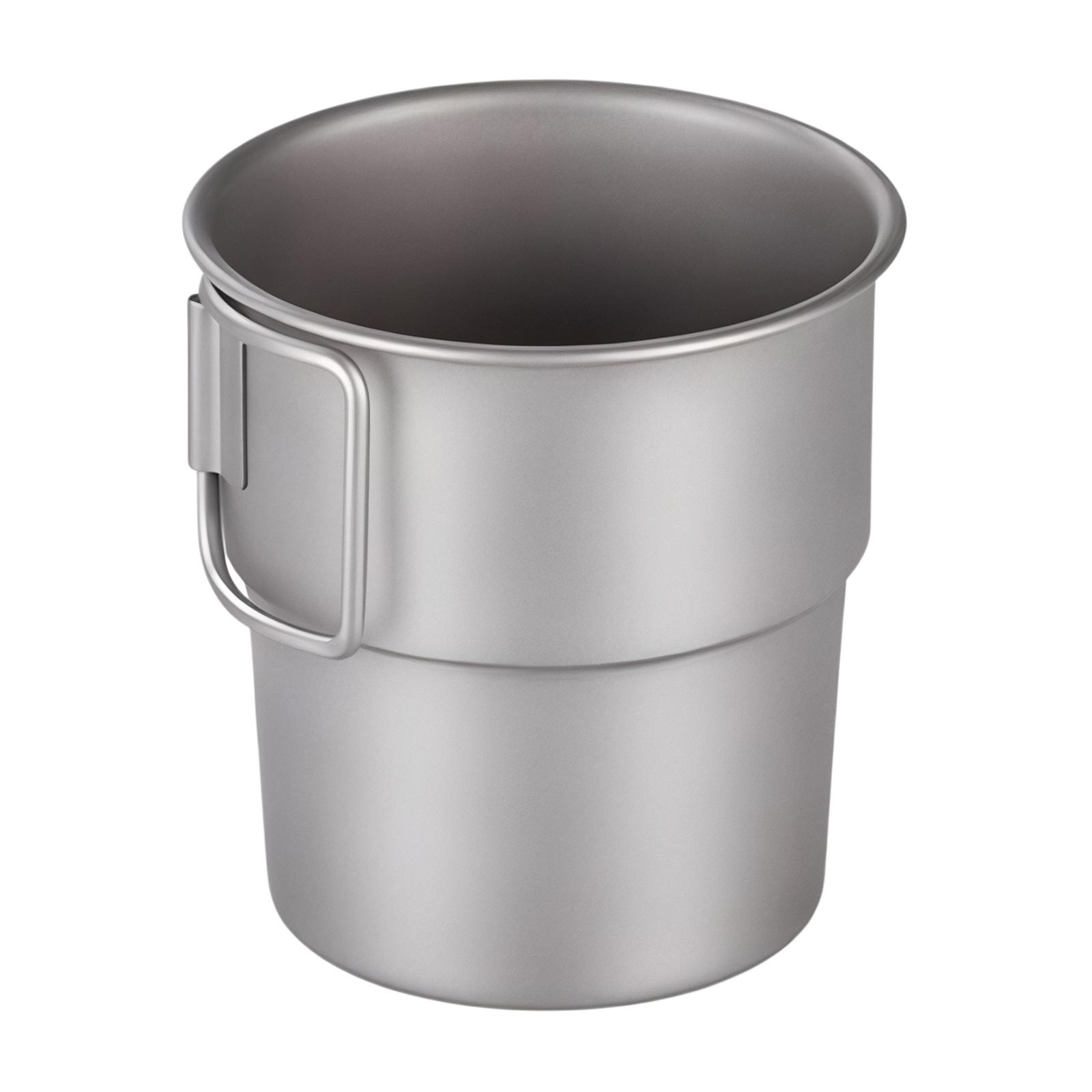 

Titanium Cup Lightweight Outdoor Camping Water Mug Tableware with Foldable Handle for Outdoor Hiking Picnic Open Fire Cooking