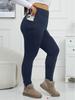 Pocketed Autumn/Winter Thickened Fleece-Lined Plus-Size Leggings High-Waisted Outerwear Women's Winter Warm Leggings