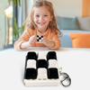 Keyboard Keychain Toy Portable Keyboard Stress Reliever Black White Keyboard Fidget Toy 9 Clicker Keychain for Stress Relief Portable Decompression