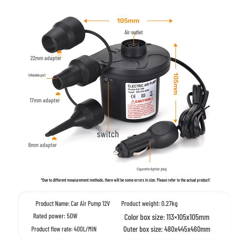 Portable Household Electric Air Pump, 110V-240V, for Car and Outdoor Use