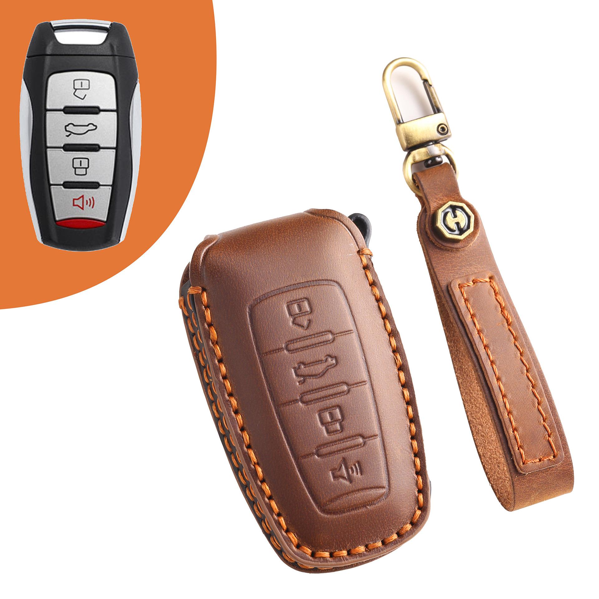 

Applicable to Haval H6S H9 M6 First Love Big Dog Great Wall Cannon First Love Pure Handmade Leather High-end Key Case