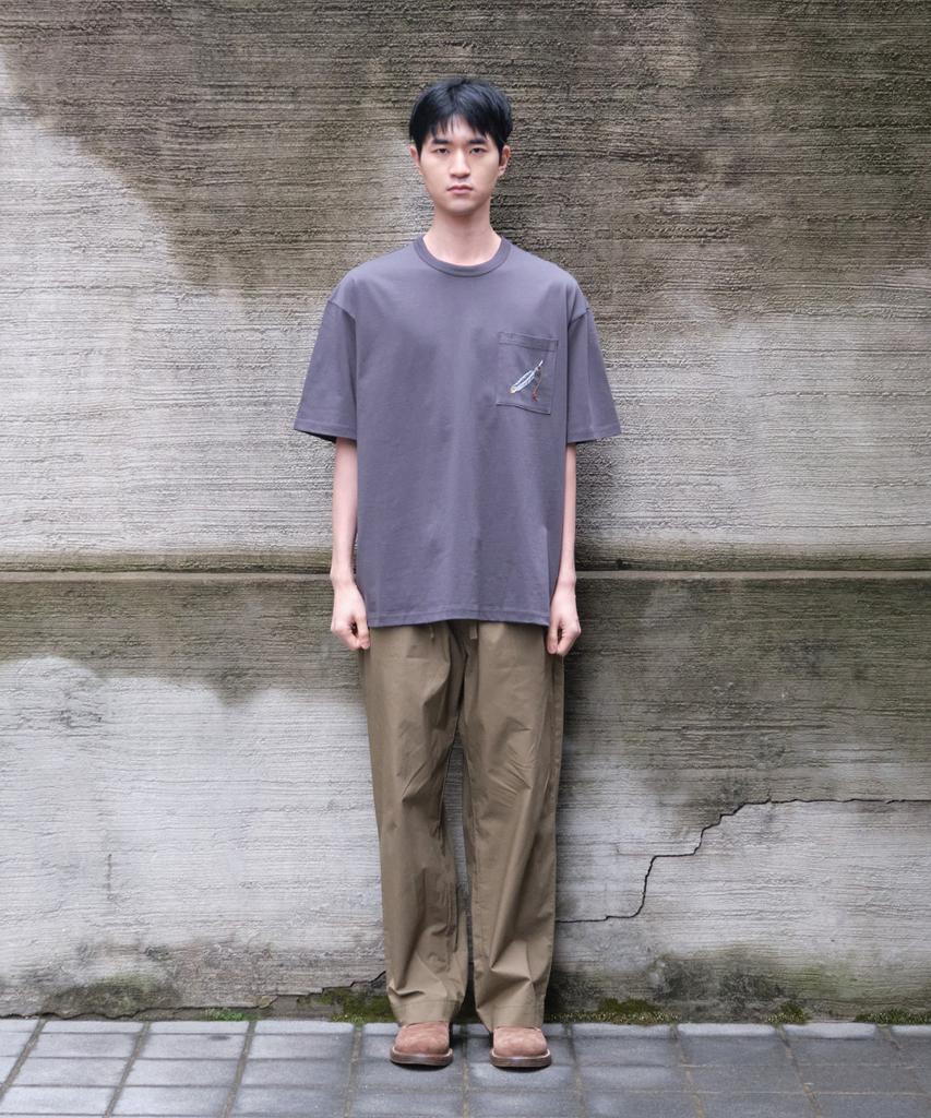 Holliseon Lawrence Short Embroidery T-Shirt Charcoal
