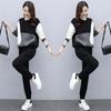 Women's Fall Casual Sports Suit Women's Korean Style Loose Fit Sweatshirt Pants Tweed Style 2-piece Set