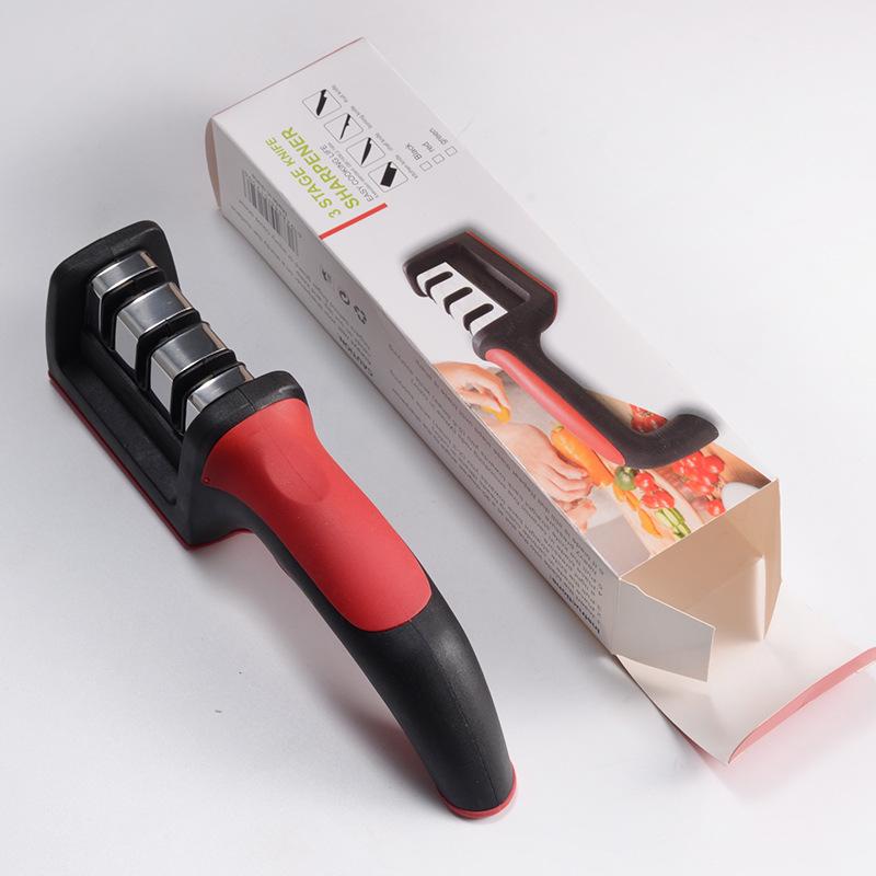 Four-Stage Multifunctional Knife Sharpener with Stone Rod for Household Use