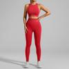 European & American Seamless Ribbed Yoga Suit: High-Intensity Running Fitness Vest & Bra Set