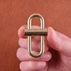 Brass Handmade Luban Lock Keychain with Quick Release Buckle and Waist Hanger.