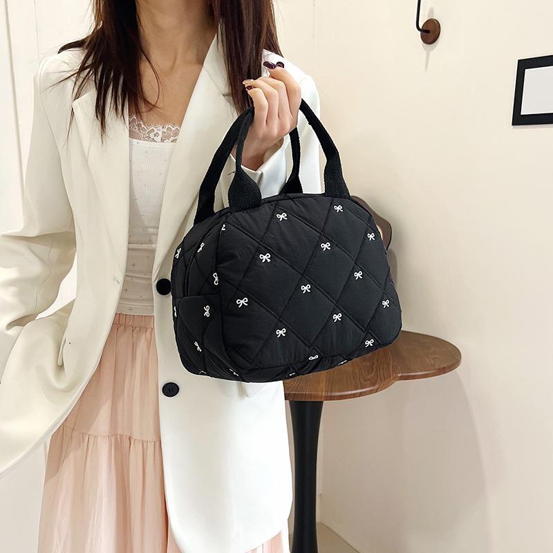 Beautiful Plaid Bow Handbag Women's Bag Large Capacity Commuter Women's Light Casual Handbag