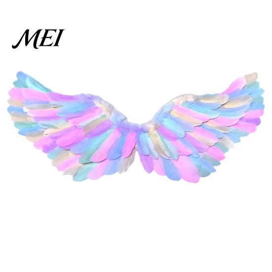 Lightweight Swan Wings for Adults Angel Feather Kids, Colorful Wing Costume Accessory Comfortable Masquerade with Elastic Strap Halloween Party,