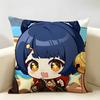 Xiangling Cute Genshin Impact Cushion Cover Natural Linen Organic Fabric DoubleSided Printing Room Sofa Decor Pillow Case
