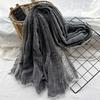 New Cotton-blend Scarf for Summer Scarf Jacquard Lace Short Beard Long Scarf Sun Shawl
