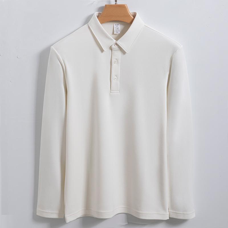 320g Modální Kapradinové Pánské Tričko s Dlouhým Rukávem Akrylová Základní Košile Podzimní Oblečení Polokošile