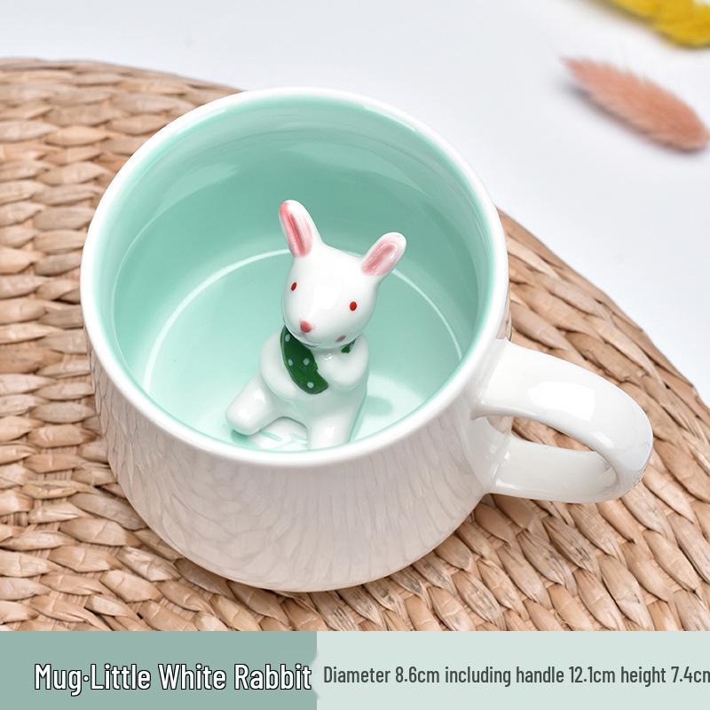 

3D Ceramic Breakfast Coffee Cup - Office & Home Use, Xiaohongshu Recommended. 350-370ml