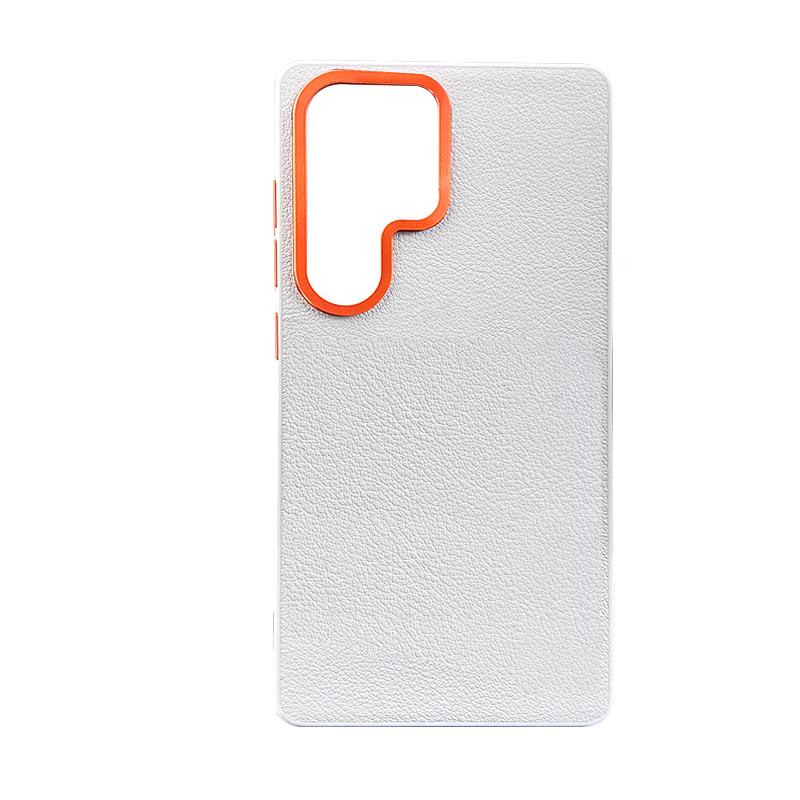 

Solid Color Leather Phone Case for Samsung Galaxy S25 Ultra S24 Ultra S23u Metal Len Large Hole Button All-inclusive Hard Cover S23Ultra