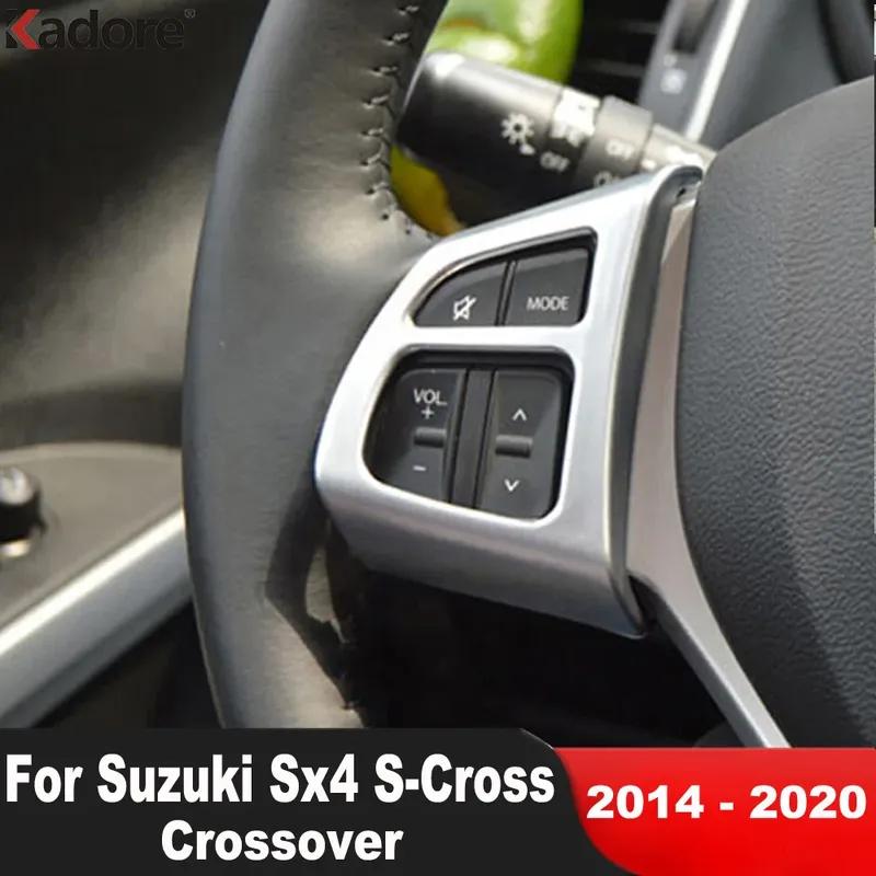 Car Steering Wheel Panel Cover Trim For Suzuki Sx4 S-Cross Crossover 2014-2016 2017 2018   Matte Interior Accessories