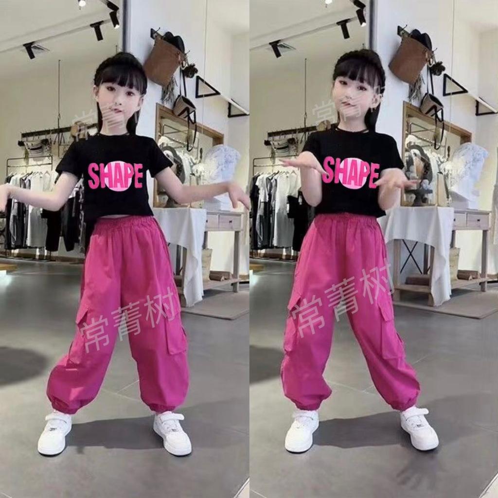 Hose Teenager Gerade Hose Hohe Taille Vintage Lässig Streetwear Baggy Hose 5-14J Kinder Hip Hop Jogginghose Mädchen Cargo