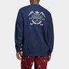 adidas Originals Logo Print Einreihiger Langarm Strick Cardigan Herren Oberteile Blau IC5771