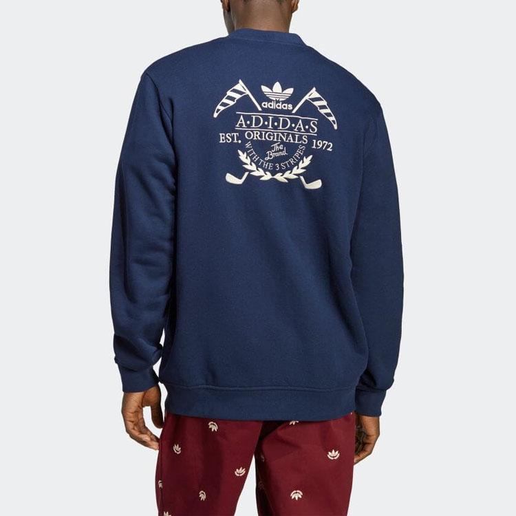 adidas Originals Logo Print Einreihiger Langarm Strick Cardigan Herren Oberteile Blau IC5771