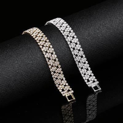 Strass-Armband für Damen, breite Version, voller Diamanten, temperamentvoll, vielseitiges Armband, modisch, klassisch, Super-Flash-Kristall, Handgelenkschmuck