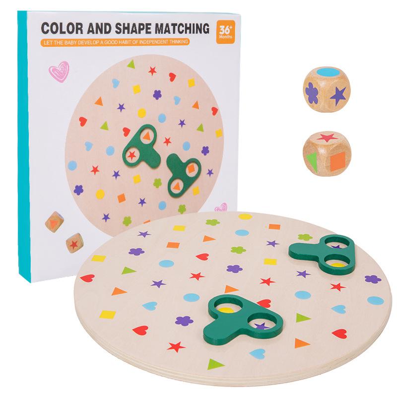 Wooden Educational Shape-Matching Board Game: Interactive Brain Training & Concentration Toy for Kids