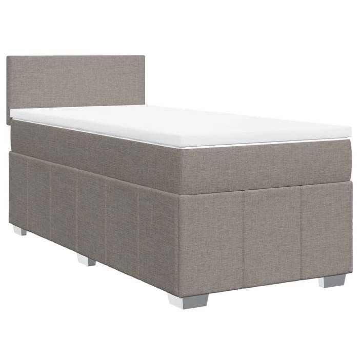 VidaXL Sommier à lattes de lit avec matelas Taupe 90x190 cm Tissu 3289220