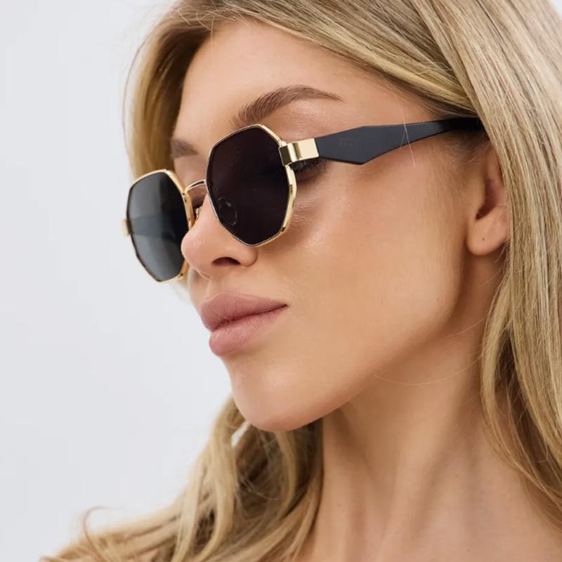 1/3pcs Metal Frame Polygon Sunglasses Men Women Punk Brand Designer Sun Glasses Male Retro Mirror Gradient Steampunk Eyeglasses