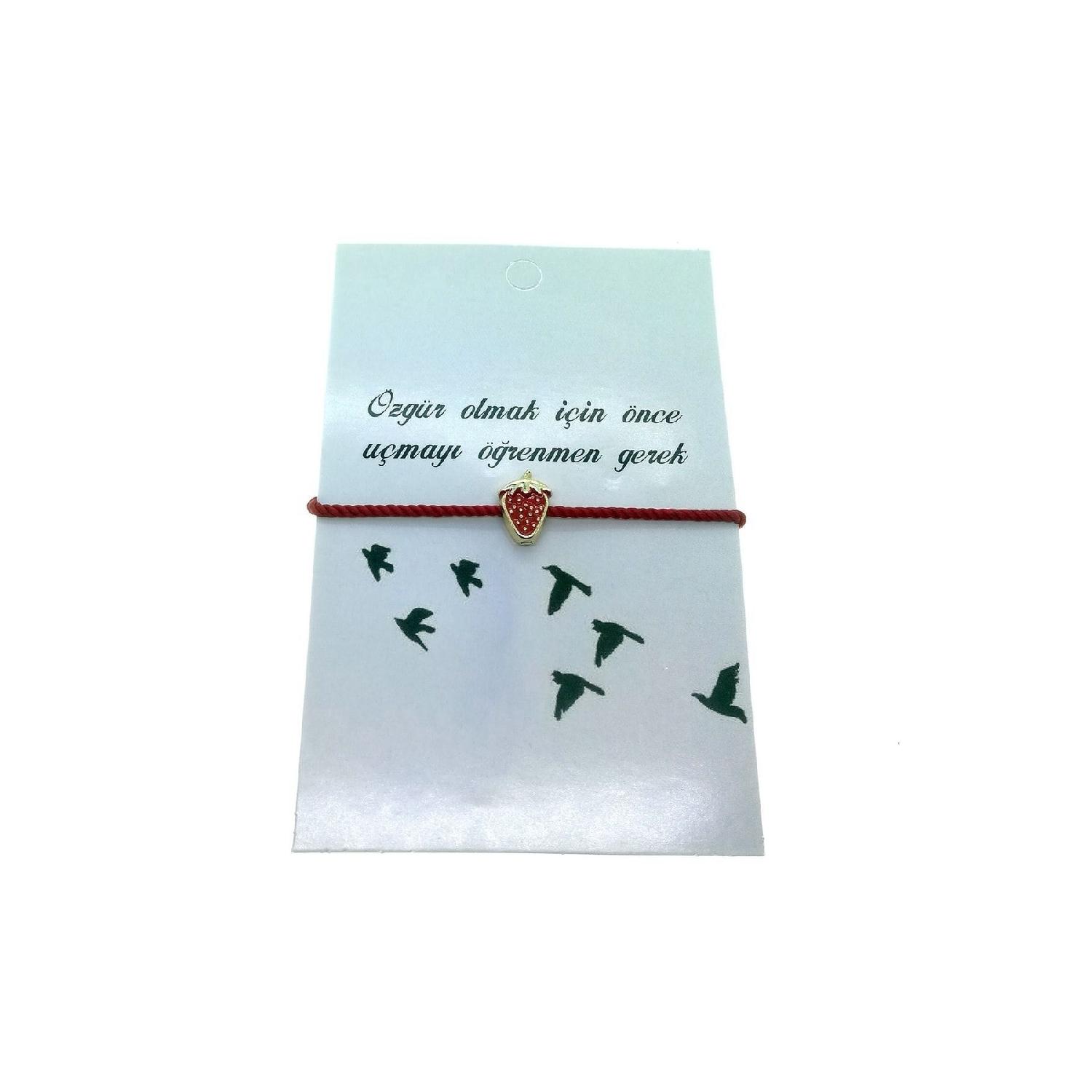 

Gold Color Red Thread Strawberry Friend Lucky Bracelet - 2282 золотой